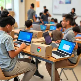 SEE/MG entrega chromebooks e kits escolares