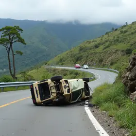carro tomba ao subir morro em Conselheiro Lafaiete